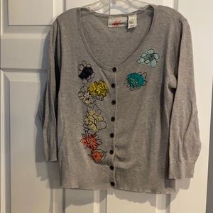 Anthropologie 3/4 sleeve Flower Power Cardigan